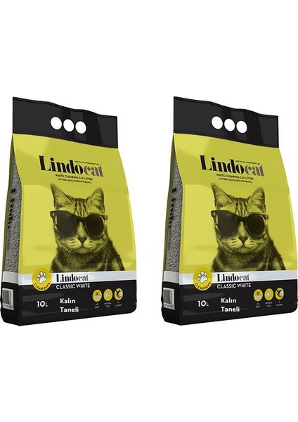 Hijyenik Topaklaşan Kokusuz Kalın Taneli Kedi Kumu 10 l x 2 Adet
