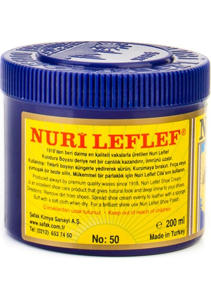Nuri Leflef Klasik Ayakkabı Boyası Cilasız 200 ml Kahverengi
