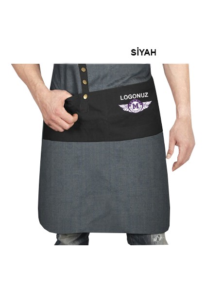 Nakışlı Belden Mutfak İş Önlüğü Barista Master Chef Garson Kuaför Tattoo Önlük