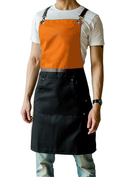 Nakışlı Boyundan Askılı Mutfak İş Önlüğü Barista Master Chef Garson Kuaför Tattoo Önlük