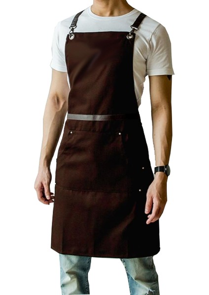 Nakışlı Boyundan Askılı Mutfak İş Önlüğü Barista Master Chef Garson Kuaför Tattoo Önlük