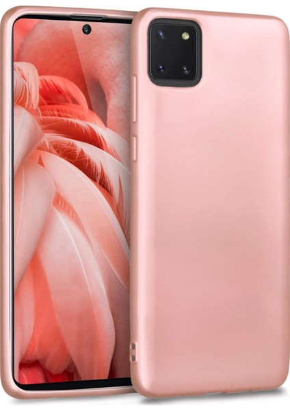 Matte Silicone Samsung Galaxy A81 Kılıf Rose Gold