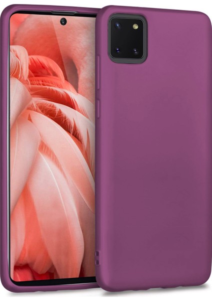 Matte Silicone Samsung Galaxy A81 Kılıf Mor