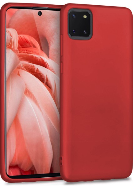 Matte Silicone Samsung Galaxy A81 Kılıf Kırmızı