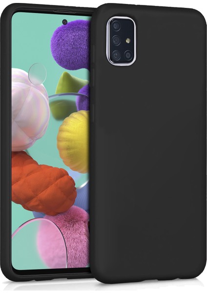 Matte Silicone Samsung Galaxy A71 Kılıf Siyah