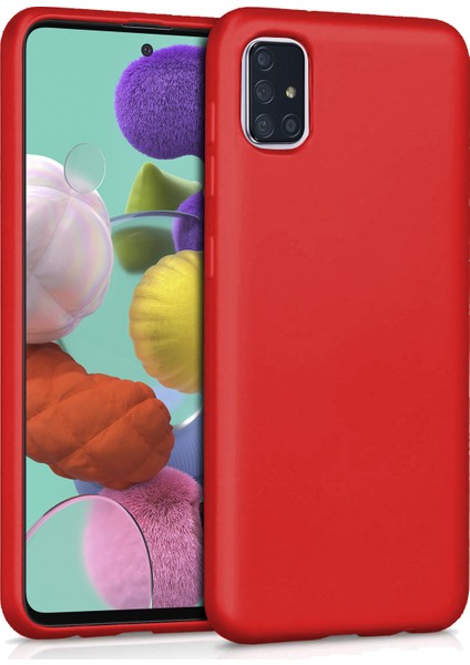 Matte Silicone Samsung Galaxy A71 Kılıf Kırmızı