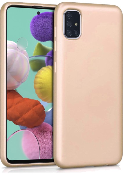 Matte Silicone Samsung Galaxy A71 Kılıf Gold