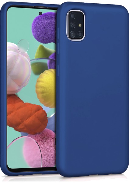 Matte Silicone Samsung Galaxy A51 Kılıf Lacivert