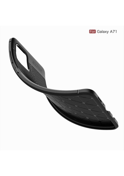 Samsung Galaxy A71 Kılıf Deri Dokulu Silikon Kırmızı