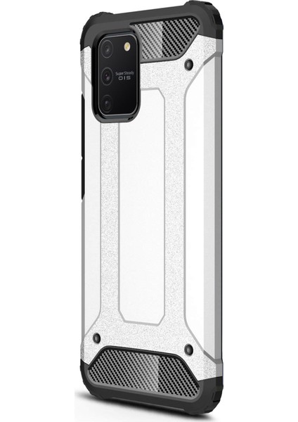 Samsung Galaxy A91 Kılıf Rugged Armor Gümüş