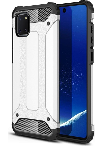 Samsung Galaxy A81 Kılıf Rugged Armor Gümüş