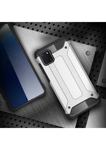 Samsung Galaxy A81 Kılıf Rugged Armor Gümüş