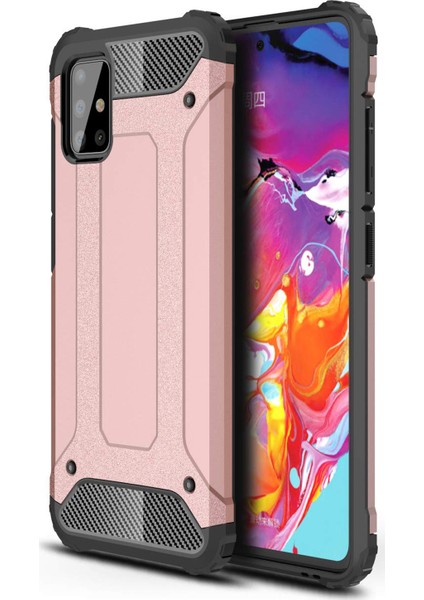 Samsung Galaxy A71 Kılıf Rugged Armor Rose Gold