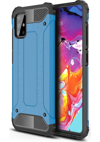 Samsung Galaxy A71 Kılıf Rugged Armor Mavi