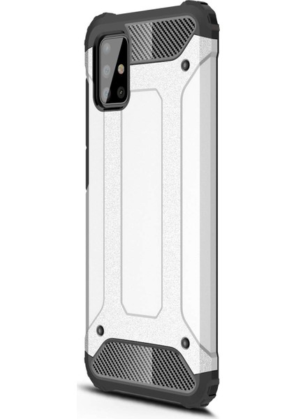 Samsung Galaxy A71 Kılıf Rugged Armor Gümüş