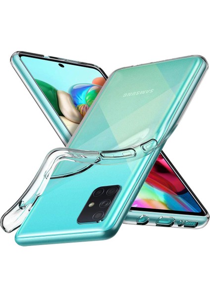 Samsung Galaxy A71 Kılıf Transparent Soft Beyaz