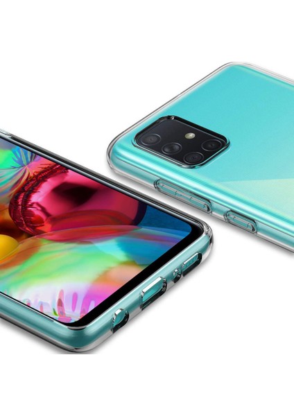 Samsung Galaxy A71 Kılıf Transparent Soft Beyaz