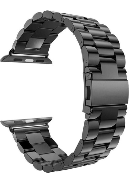 Apple Watch Uyumlu Series 3 38mm Metal Stainless Steel Kordon Siyah