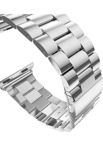 Apple Watch Uyumlu Series 5 44mm Metal Stainless Steel Kordon Gümüş modelleri