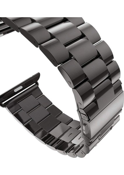 Apple Watch Uyumlu Series 4 44mm Metal Stainless Steel Kordon Siyah modelleri