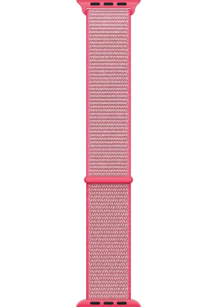 Apple Watch Uyumlu Series 5 44mm Hasırlı Kordon Woven Sport Loop Pembe