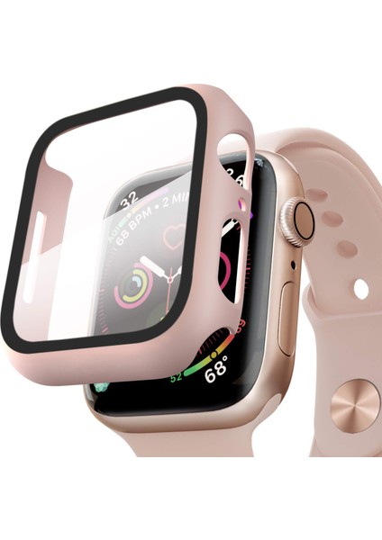 Apple Watch Uyumlu Series 3 38mm Kılıf Matte Premium Slim Ekran Koruyuculu Kılıf Rose Gold