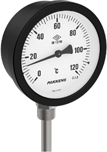 Alttan Bağlı Termometre 100 mm 120° 20 cm