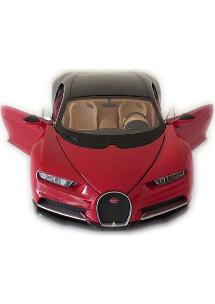 Bugatti Chiron 1/24-27 Ölçek Kırmızı-Siyah Model Oyuncak Araba modelleri