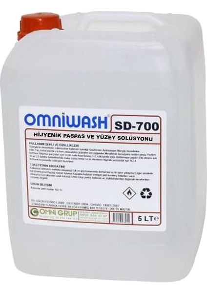 Hijyenik Paspas ve Yüzey Solüsyonu 5 l SD-700