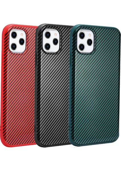 Apple iPhone 11 Kılıf Slikon Arka Kapak Glitch Yeşil + Nano Glass
