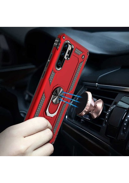 Xiaomi Mi Note 10 Pro Kılıf Shockproof Standlı Yüzük Tutuculu Mega Case Siyah - Vega100