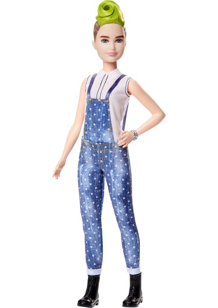 Fashionistas Bebek ve Aksesuarları Yeşil Mohawk Saçlı FXL57