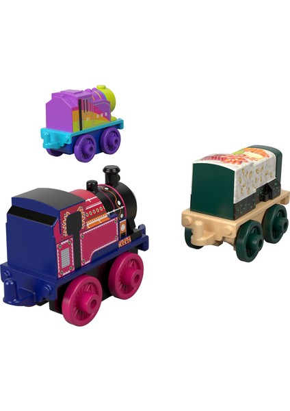 Thomas Mini Serisi Tekli Oyuncak Trenler - 3'lü Set Mor-Pembe-Yeşil Tekerlek GBB49