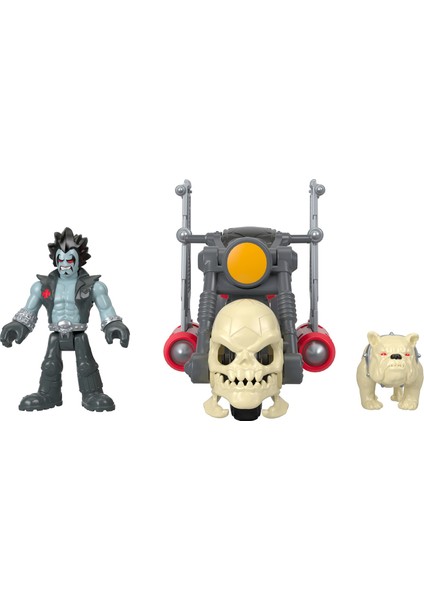 ® Imaginext DC Super Friends™ Özel Araçlar - Lobo & Motorcycle - Dönüşebilir Motosikletli Aksiyon Figür, Bulldog Köpeği Dahil - GKJ24
