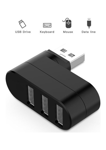 Platoon PL-5707 USB 2.0 Çoklayıcı 3 Port Mini Hub - Siyah