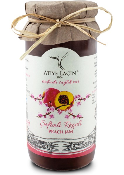 Atiye Laçin Şeftali Reçeli 250 gr ( %100 Doğal ,Katkı Maddesi , Renklendirici ve Koruyucu İçermez. )