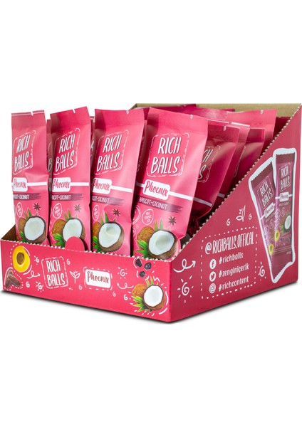 Rich Balls Phoenix 24'lü Paket (%100 Doğal ,Unsuz ,Yağsız ,Şekersiz ,Katkısız ve Koruyucusuz.)