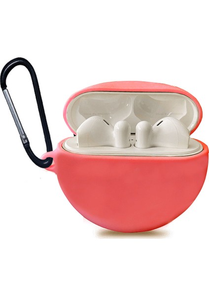 Huawei Freebuds 3 Kılıf Smooth Matte TPU Çengelli Kırmızı