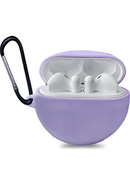 Huawei Freebuds 3 Kılıf Smooth Matte TPU Çengelli Lila