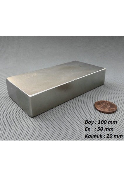 Tehlikeli - Çok Güçlü Neodyum Mıknatıs 100x50x20 mm - Nikel Kaplama - 250 kg Çekim Gücü fırsatları