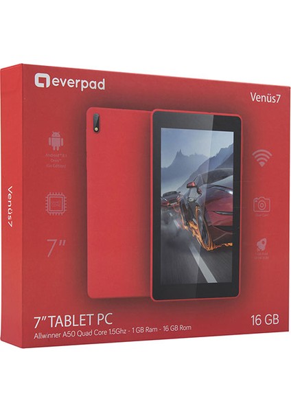 EverPad SC-740 Venüs7 16GB 7" Tablet Kırmızı