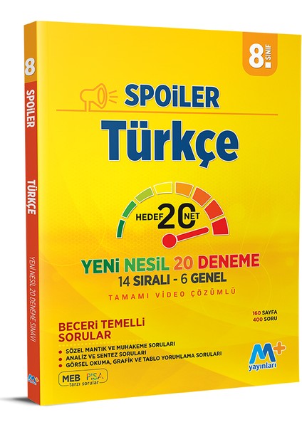 Martı Yayınları LGS Türkçe Spoiler 20 Deneme