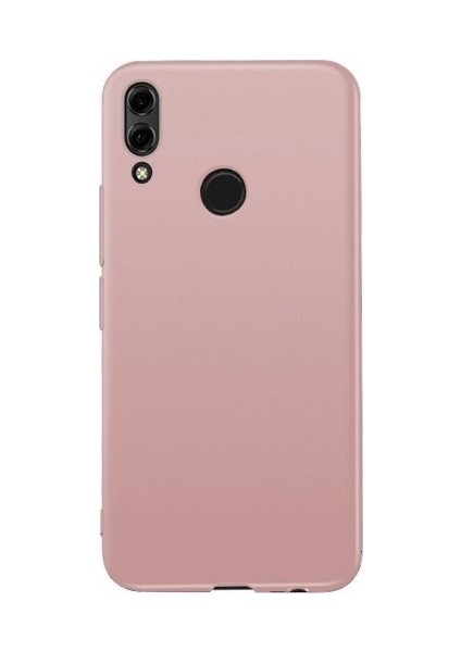Huawei Y6s 2019 Kılıf Mat Premium Silikon Kılıf Rose + Cam Ekran Koruyucu