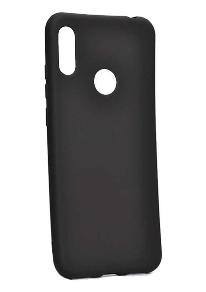 Huawei Y6s 2019 Kılıf Mat Premium Silikon Kılıf Siyah + Nano Ekran Koruyucu
