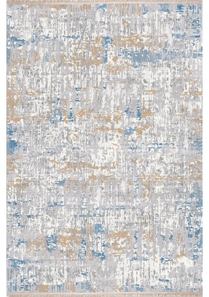 Halı Eva Koleksiyonu 5681 Gri Mavi Saçaklı Halı