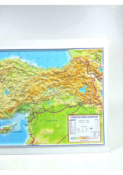 Kabartmalı Sert Plastik 29x44 cm Türkiye Fiziki Haritası - 1 Adet