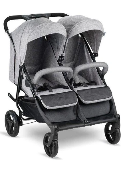 Babyhope BH3077 City Twin İkiz Bebek Arabası Gri