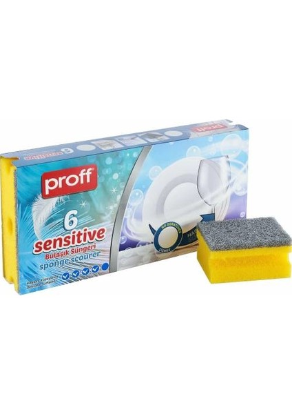 Proff 6 Sensitive Bulaşık Süngeri