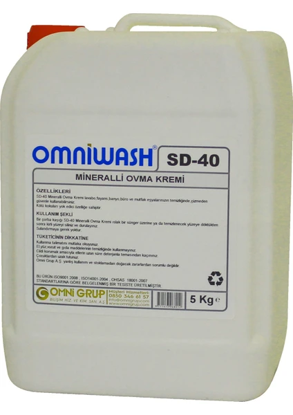 Mineralli Ovma Kremi 5 kg Sd-40