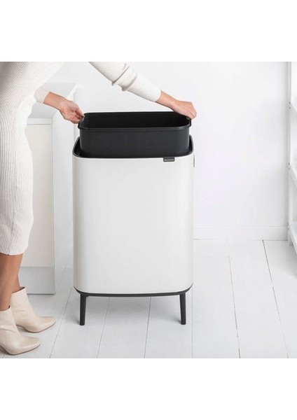 Bo Touch Dokunmatik Kapak Çöp Kutusu Beyaz 60 lt